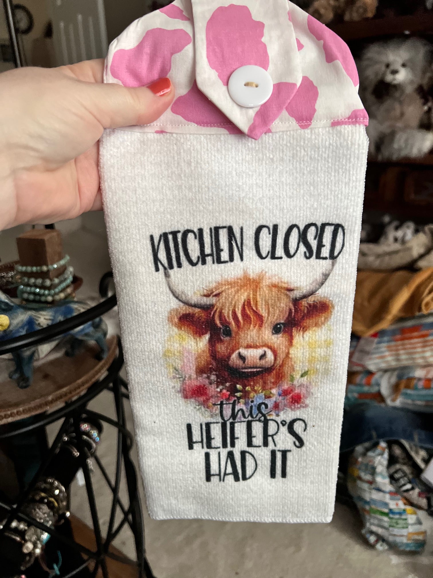 Assorted Kitchen Farmhouse Towels with Snap Closure - Handmade Cedar Hill Country Market