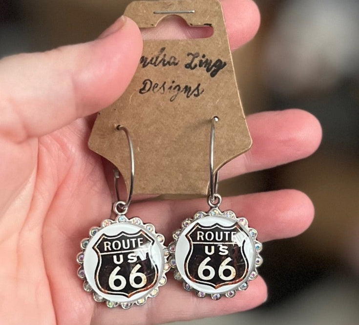 Western Inspired Route 66 Sandra Ling Earrings - Multi Cedar Hill Country Market