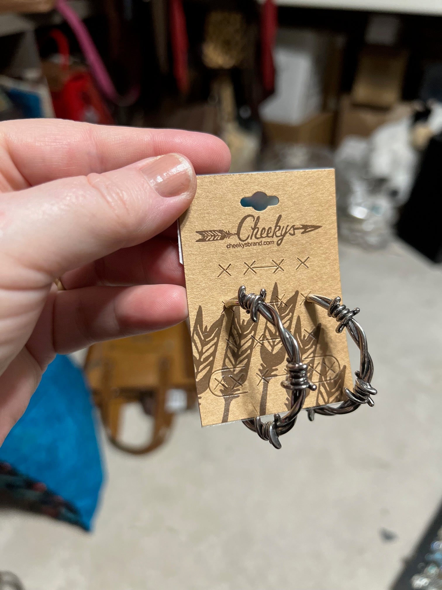 Barb Wire Hoop Earrings Cedar Hill Country Market