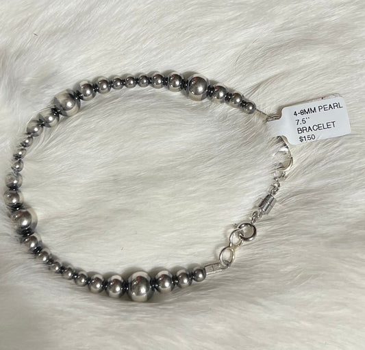 Sterling Silver Graduated Pearl Bracelet - 4-6mm Cedar Hill Country Market