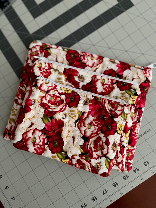 Red Poppie Zipper Make Up Bag Cedar Hill Country Market