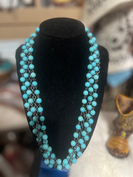 Fashion Turquoise Beaded Necklace - 22 inch Cedar Hill Country Market