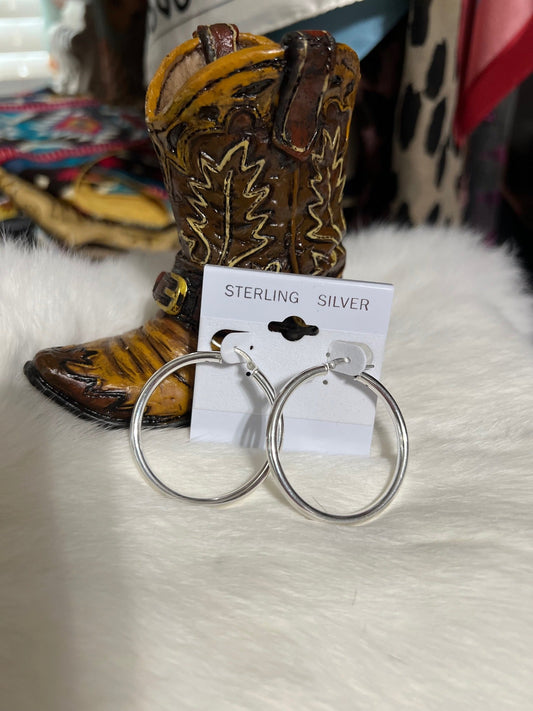 Classic Sterling Silver Hoops - Cedar Hill Country Market