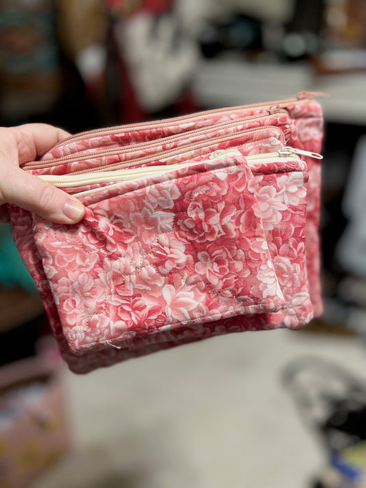 Pink Azalea Zipper Make Up Bag Cedar Hill Country Market