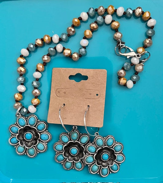 Fashion Turquoise Daisy Necklace Set Cedar Hill Country Market