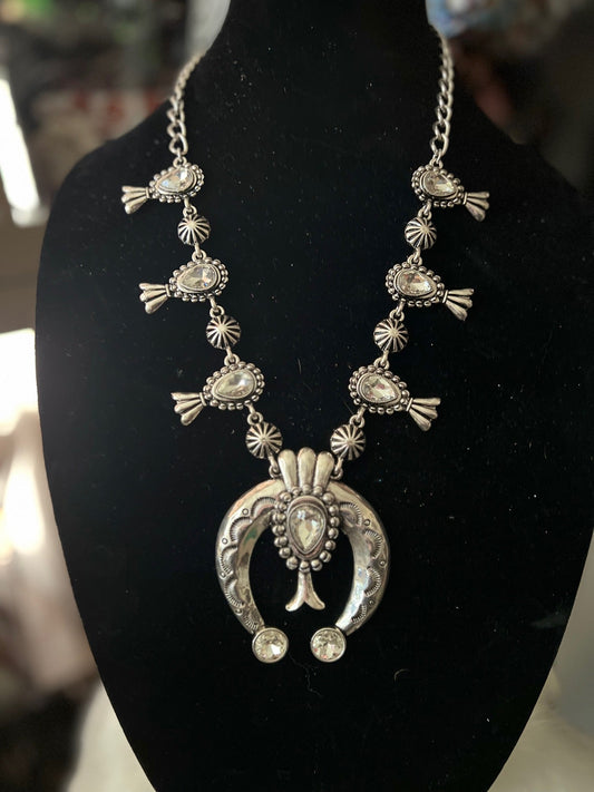 Crystal Clear Silver Squash Fashion Necklace Cedar Hill Country Market