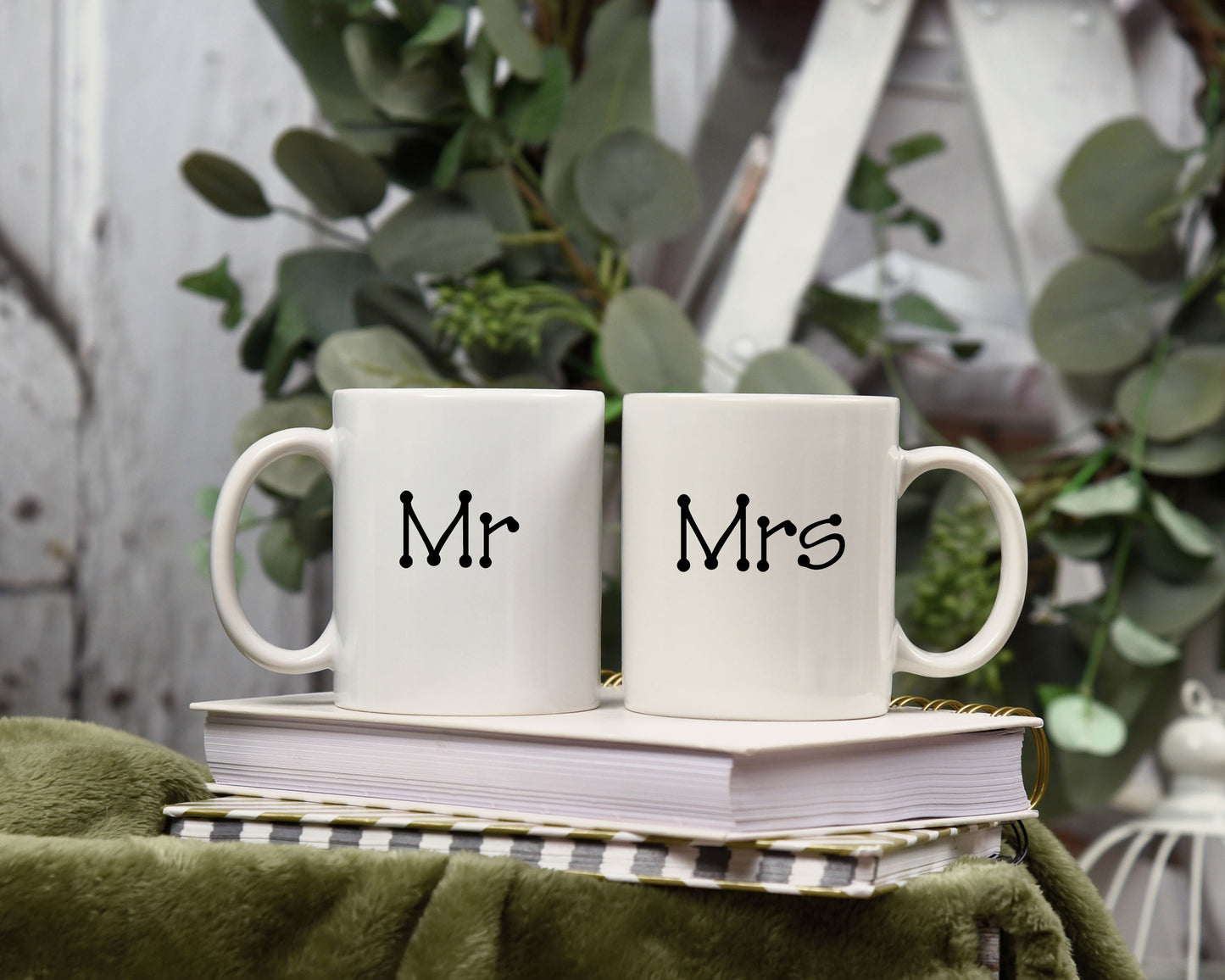 Mr & Mrs Coffee and Tea Mugs CedarHill Country Market