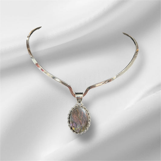 Oval Labradorite Sterling Silver Pendant  - Cedar Hill Country Market