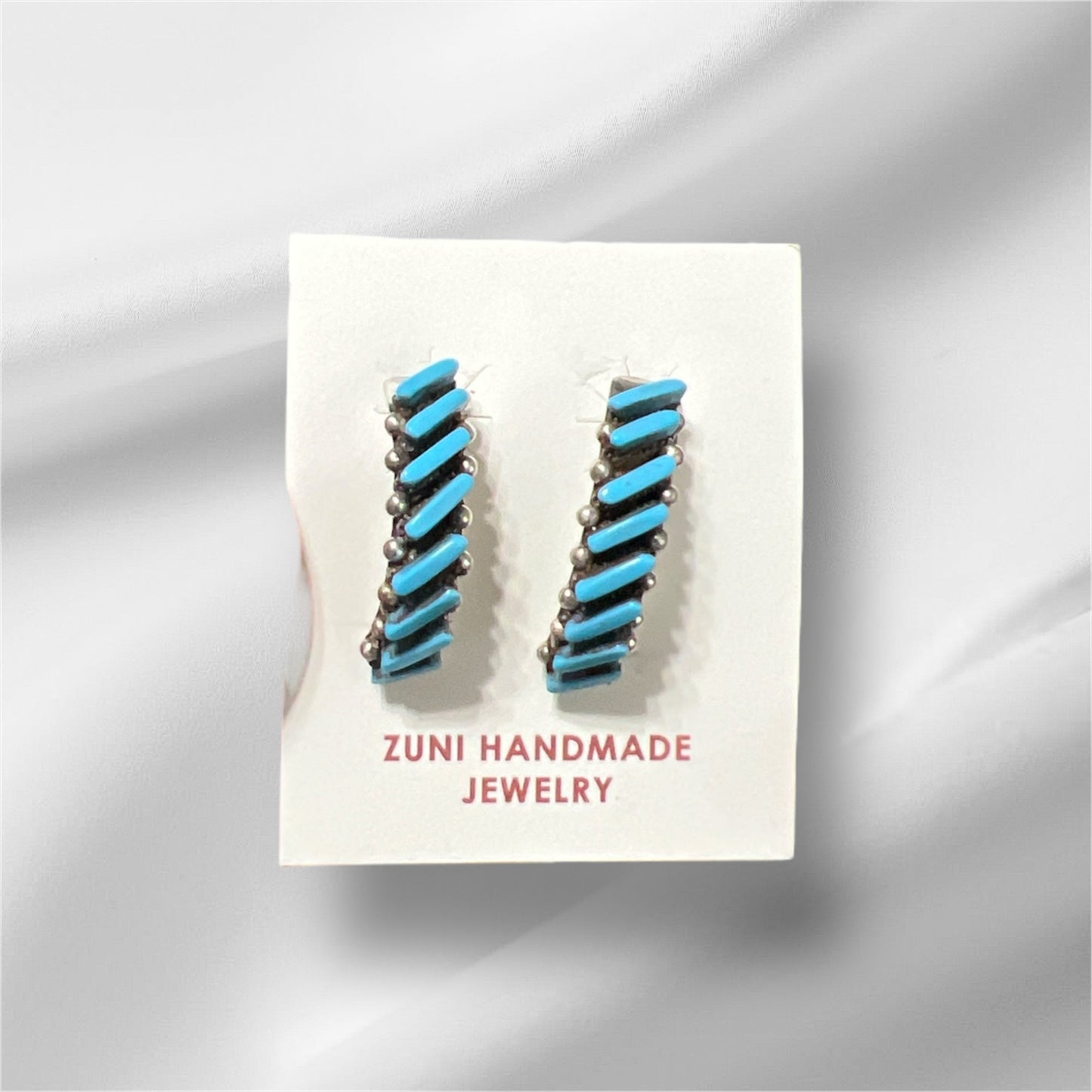 Zuni Handmade Turquoise Native American Inspired Earrings Stud Backs No. 419 Cedar Hill Country Market