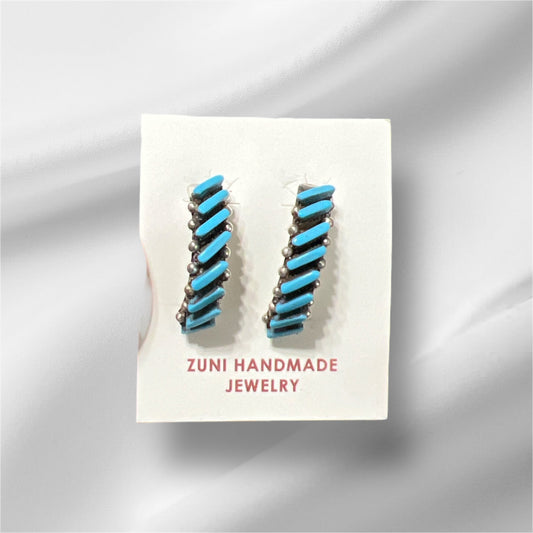 Zuni Handmade Turquoise Native American Inspired Earrings Stud Backs No. 419 Cedar Hill Country Market