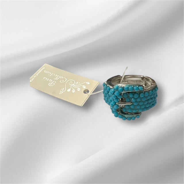 Fashion Turquoise Buckle Stretch Ring Cedar Hill Country Market