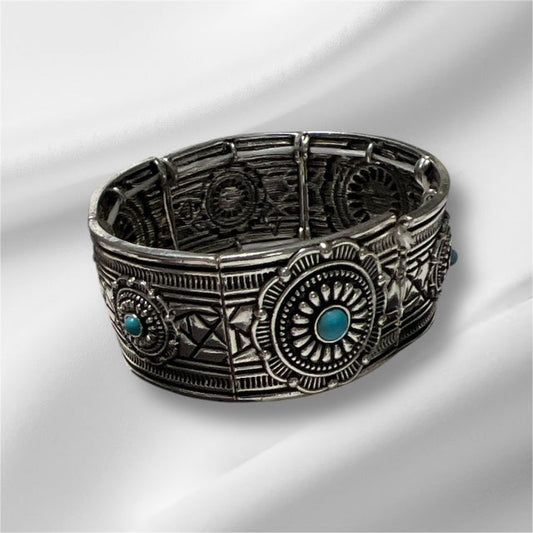 Aztec Concho Stretch Bracelet - 1412 Cedar Hill Country Market