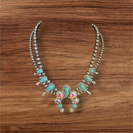 Mini Squash Navajo Inspired Necklace (Multi)  0692 CedarHill Country Market