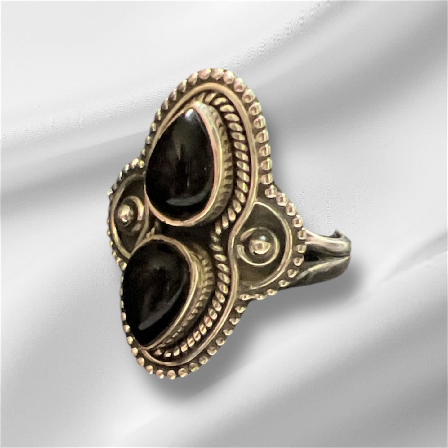 Genuine Black Onyx Sterling Silver Ring Size 9 Cedar Hill Country Market