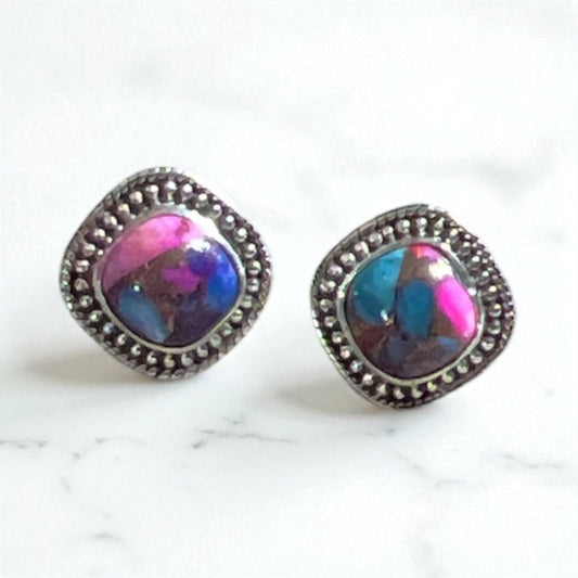 Genuine Pink Dahlia Sterling Silver Stud Earrings Cedar Hill Country Market