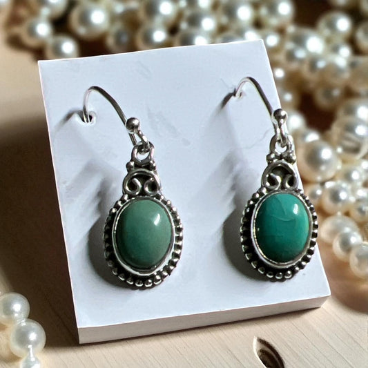 Genuine Mojave Turquoise Small Dangle Earrings Cedar Hill Country Market