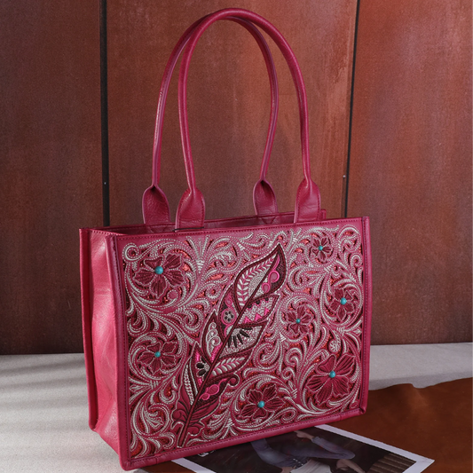 Montana West Embroidered Floral Cut-out Collection Concealed Carry Tote Cedar Hill Country Market