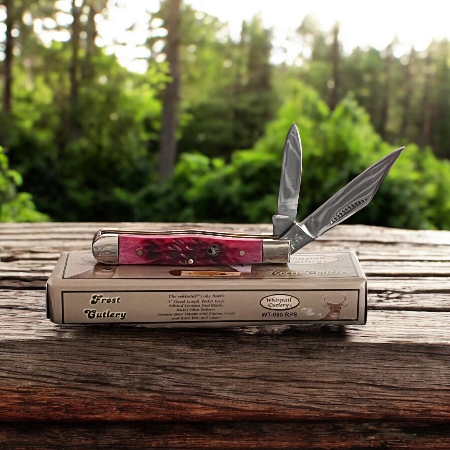 Frost Cutlery Coke Bottle Red Bone Pocket Knife 6015 CedarHill Country Market