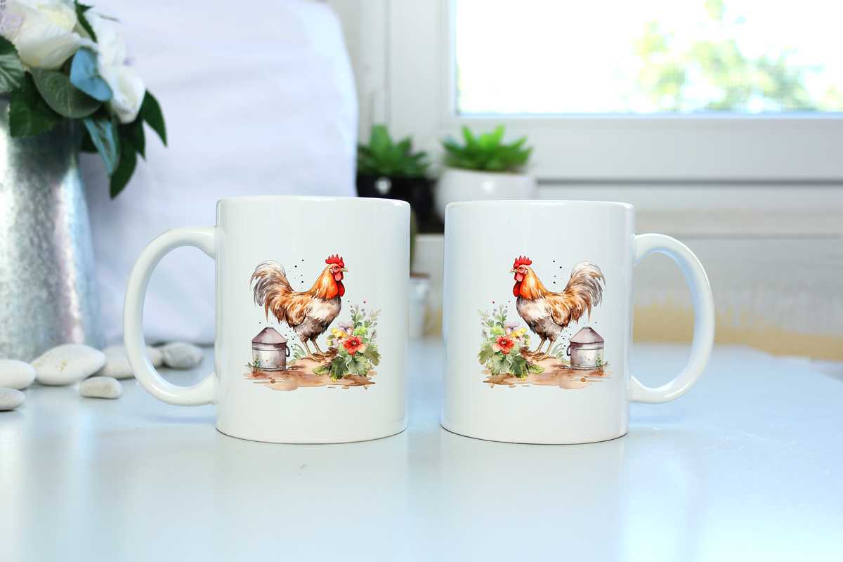Rooster at the Water Jug 12 oz Coffee Mug CedarHill Country Market