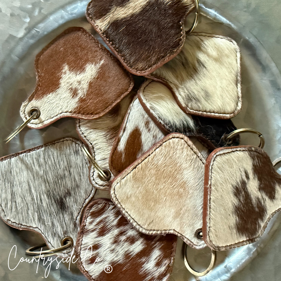 Cowhide Cowtag Keychain Countryside Co.