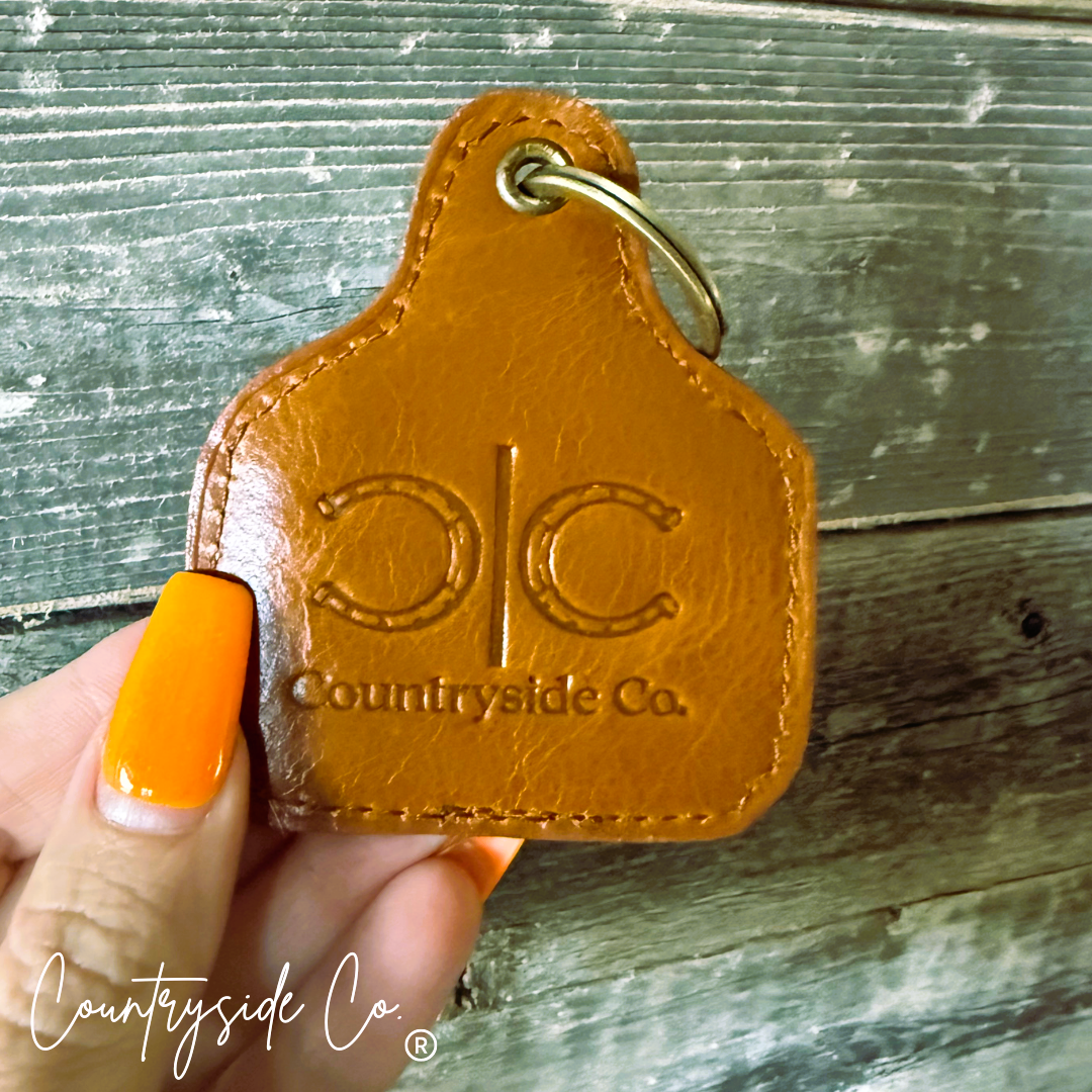 Cowhide Cowtag Keychain Countryside Co.