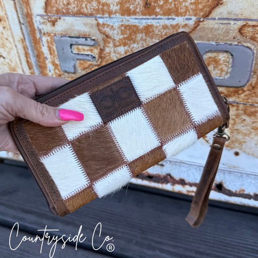 Stockdale Checkered Cowhide Wallet Countryside Co.