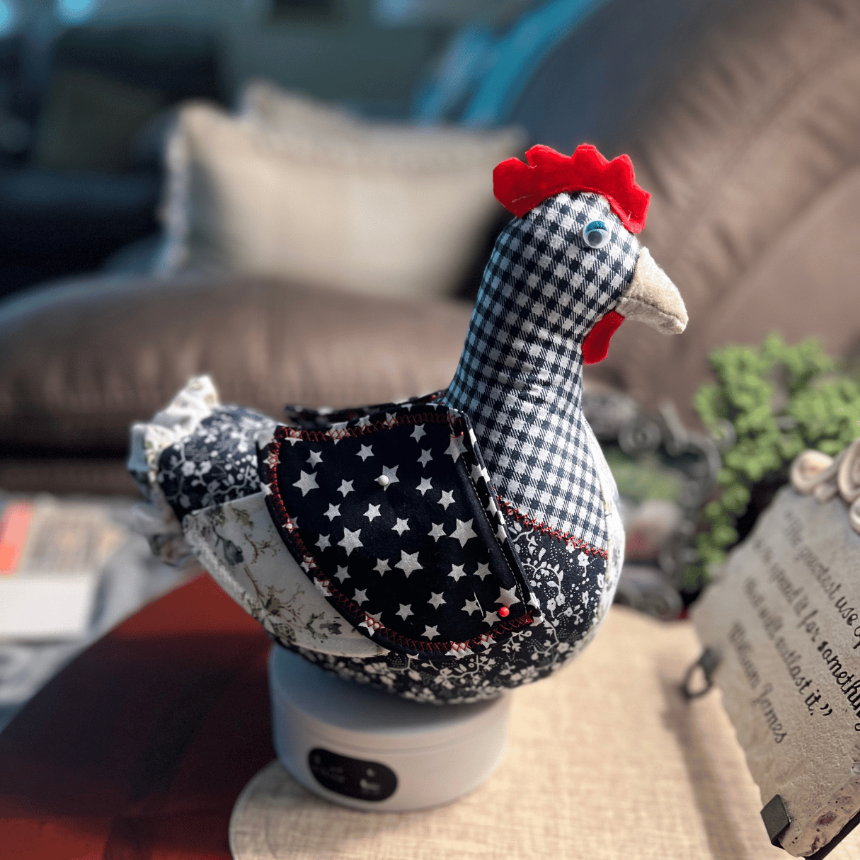 Pin Cushion Handmade Hen/Chicken Craft Room/Sewing Room Cedar Hill Country Market