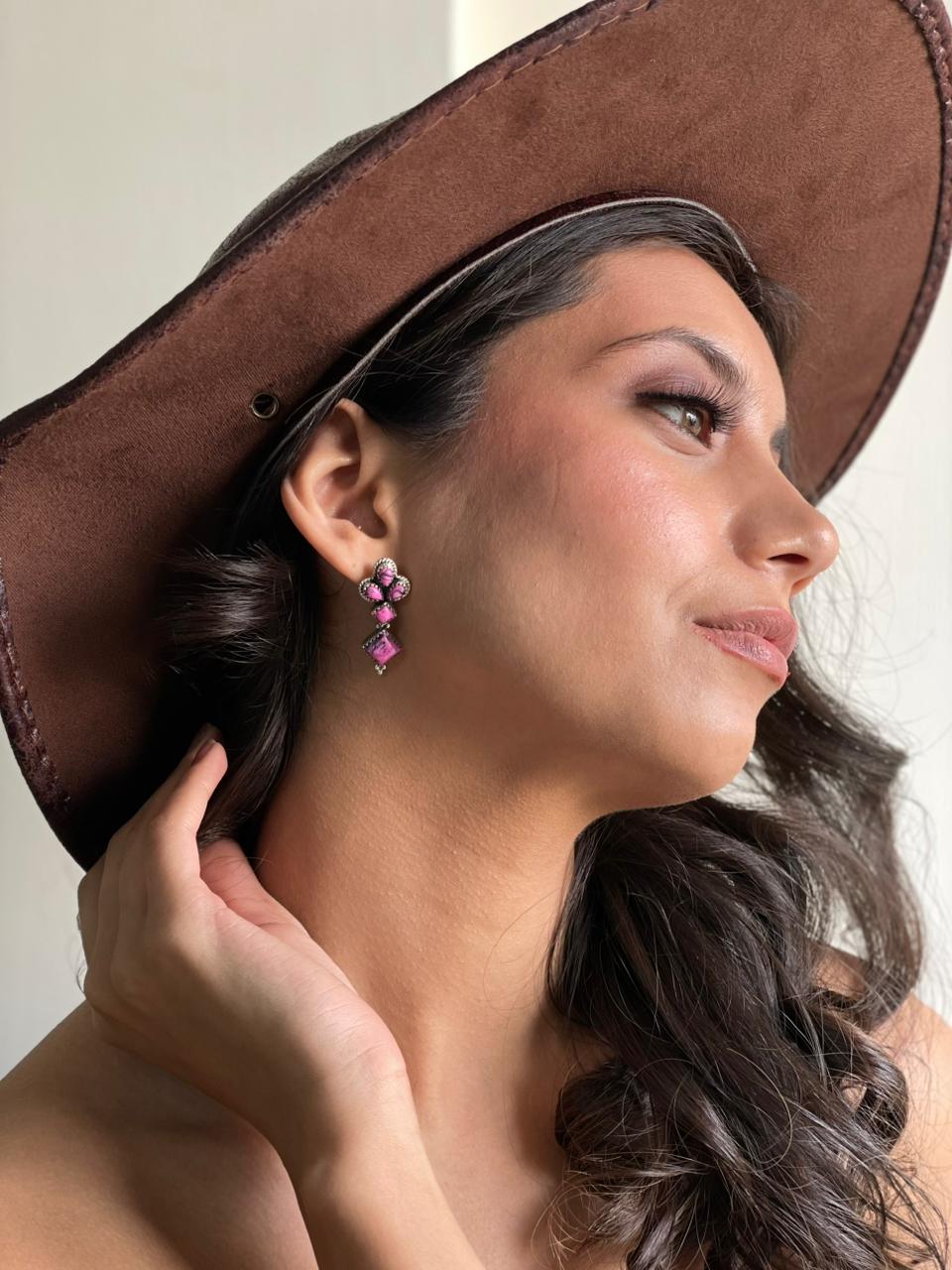 Handmade Sterling Silver Cherry Blossom Post Earrings "Signed Nizhoni" Nizhoni Traders LLC