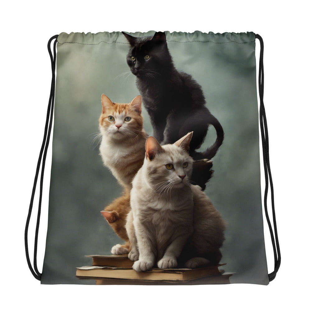 Three Nine Lives Cat Sublimation Drawstring bag CedarHill Country Market