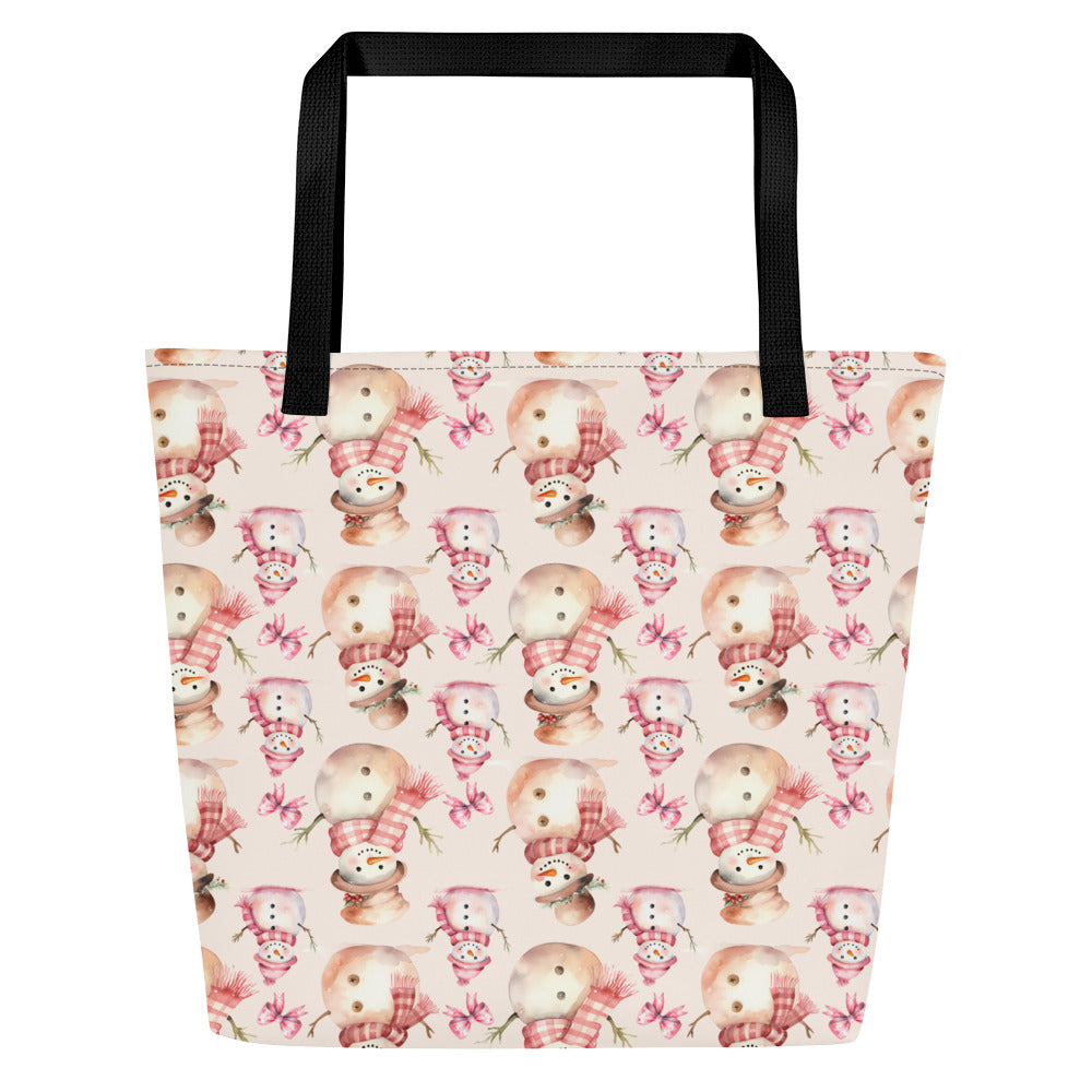 Its Raining Snowmen All-Over Print Large Tote Bag CedarHill Country Market