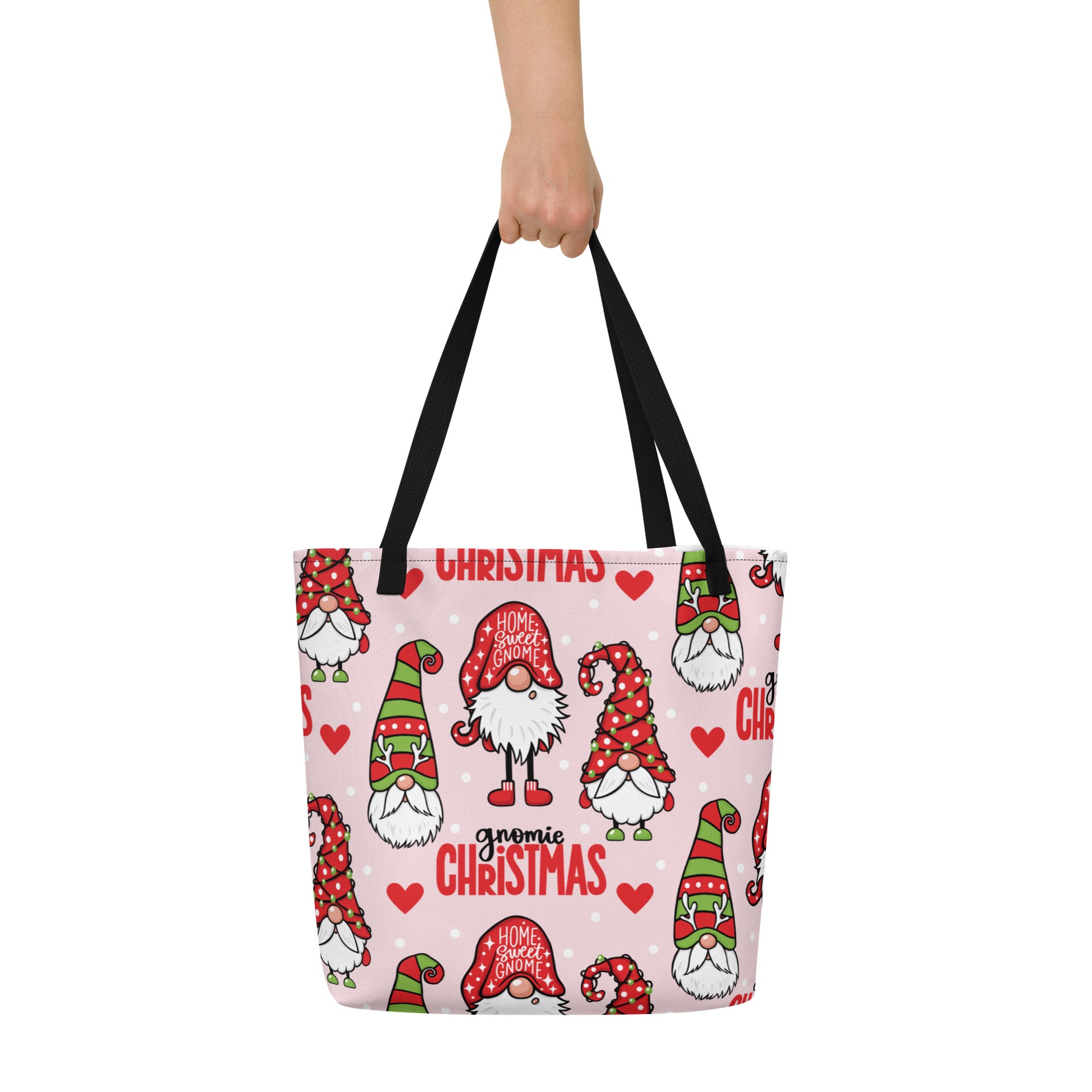 Gnomies Christmas All-Over Print Large Tote Bag CedarHill Country Market