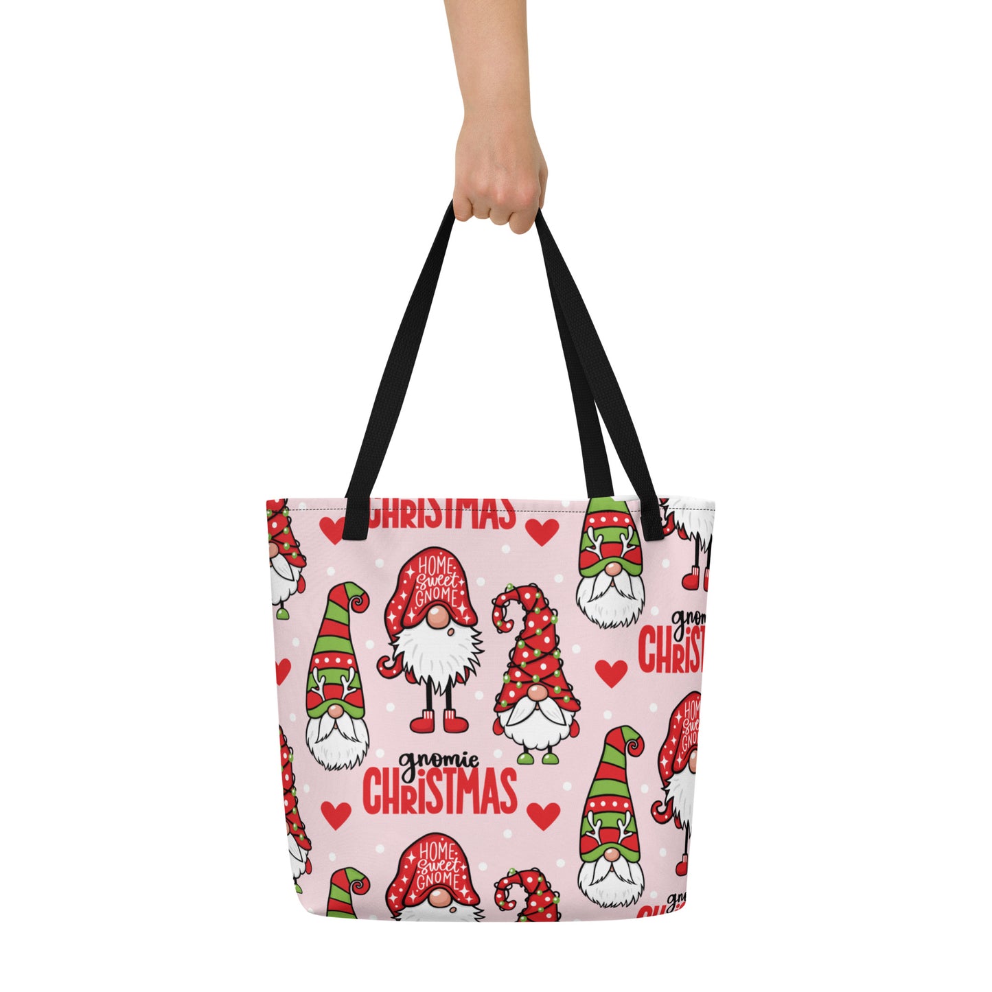 Gnomies Christmas All-Over Print Large Tote Bag CedarHill Country Market