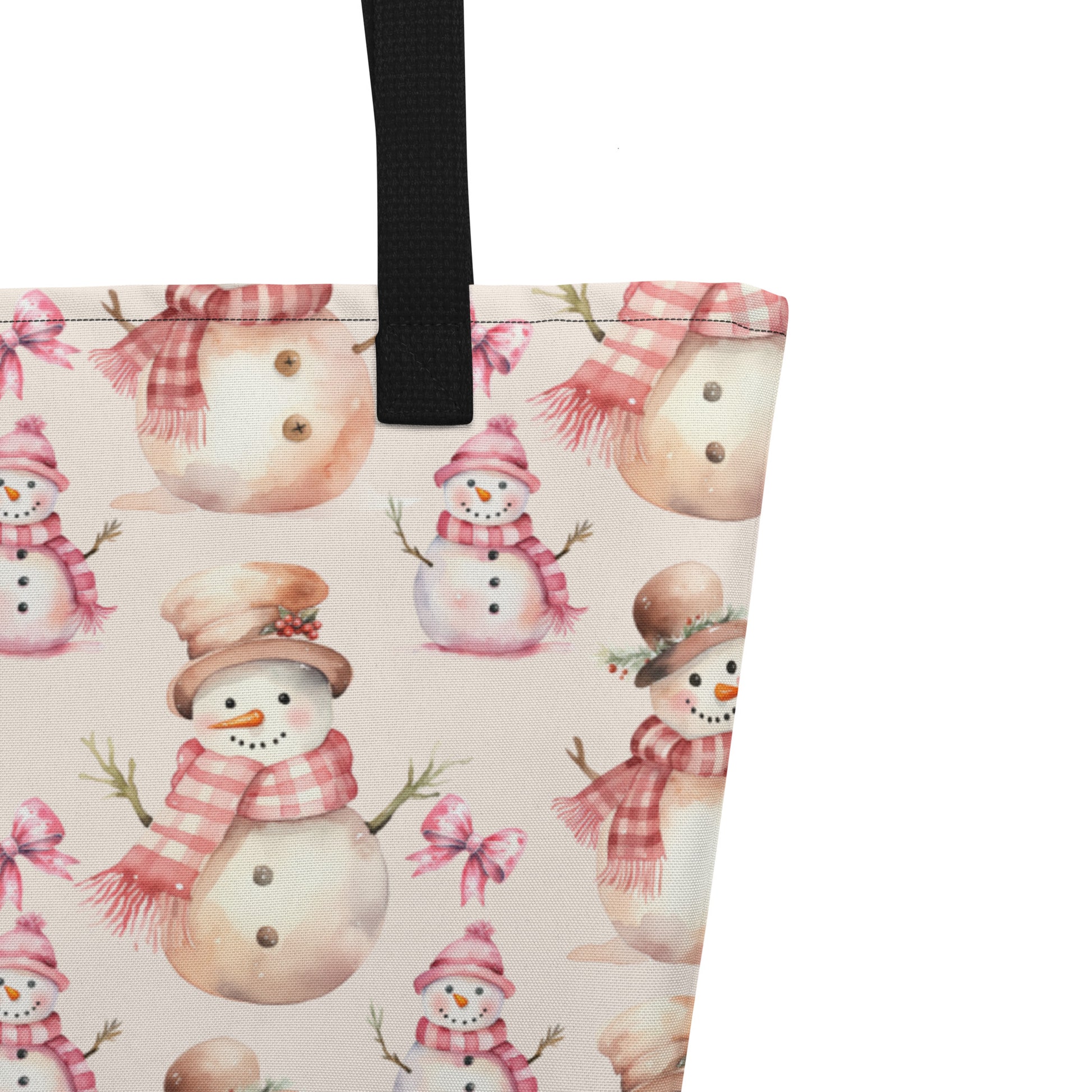 Its Raining Snowmen All-Over Print Large Tote Bag CedarHill Country Market
