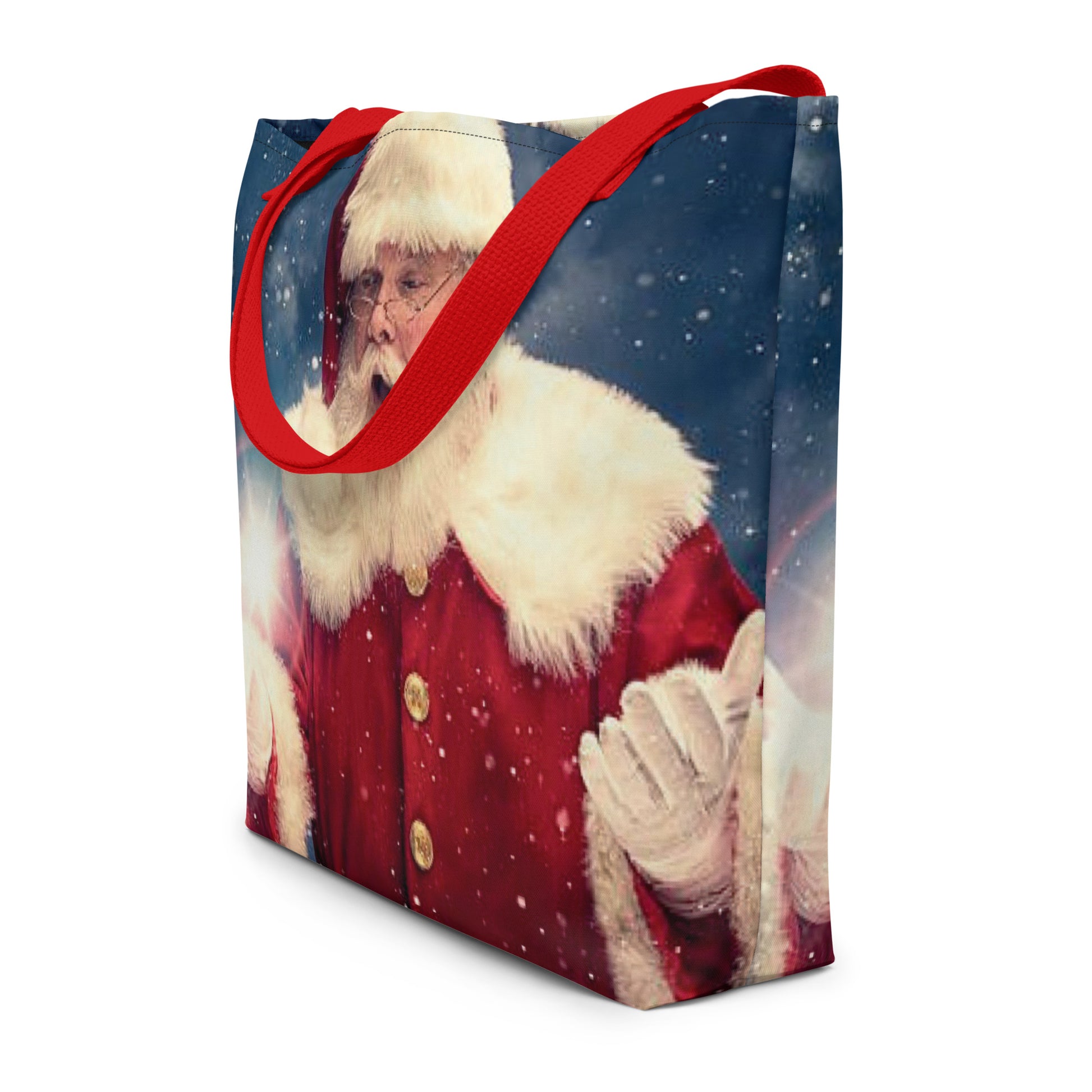 Santa's Christmas All-Over Print Large Tote Bag CedarHill Country Market