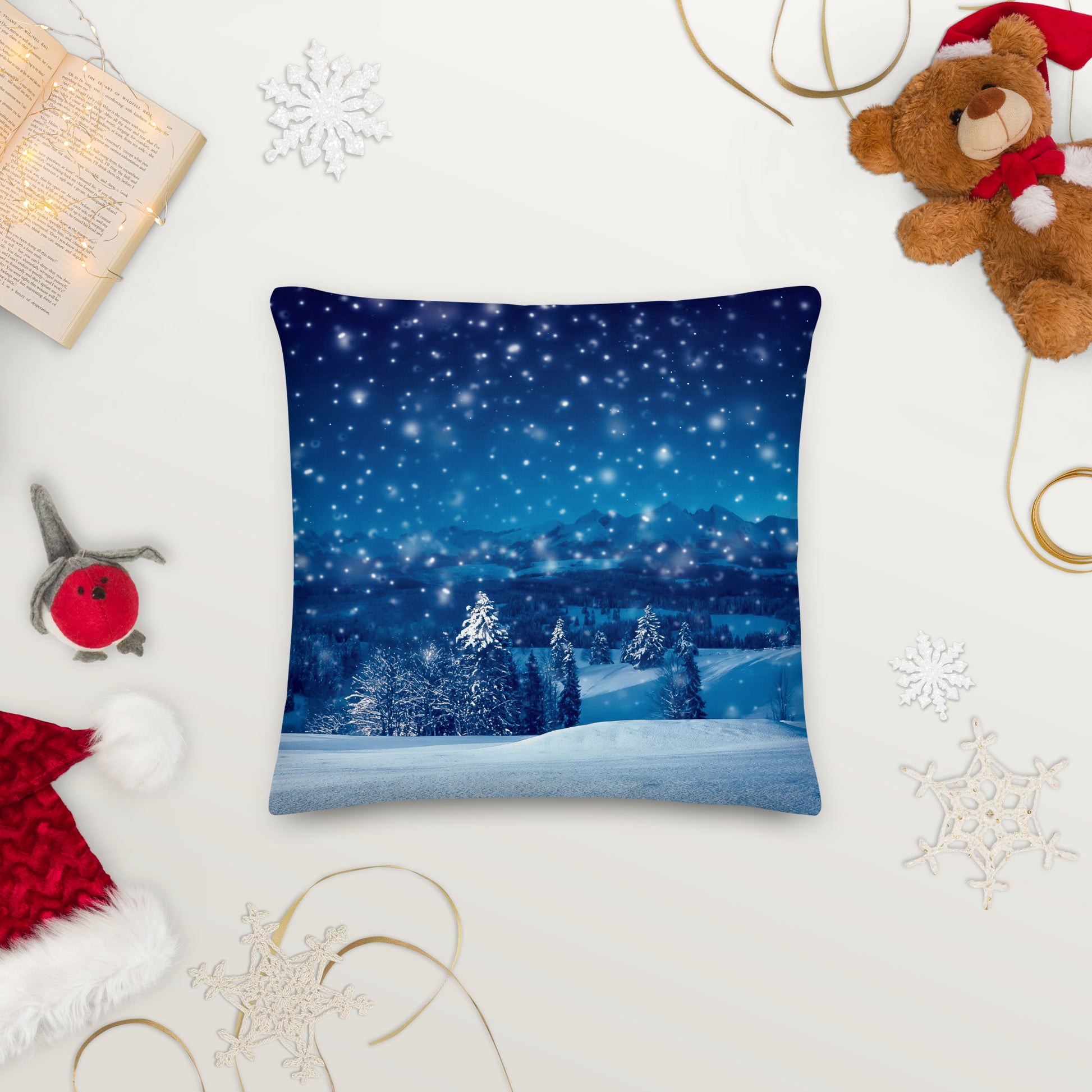 Santa's Christmas Night Premium Throw Pillow CedarHill Country Market