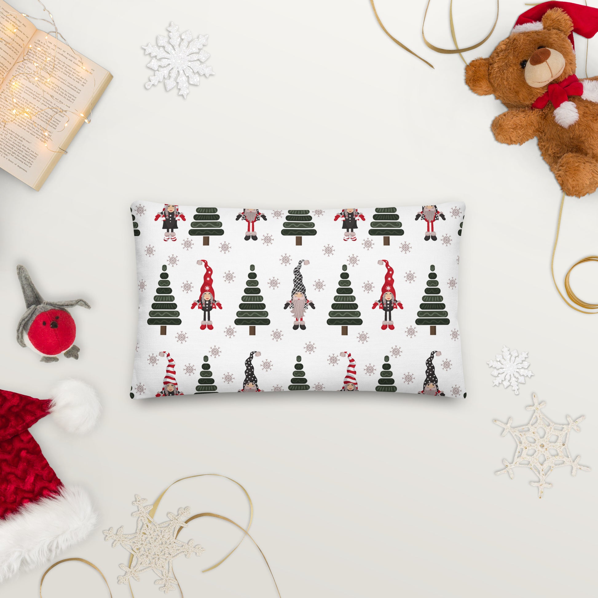 Gnomes for Christmas Premium Throw Pillow CedarHill Country Market