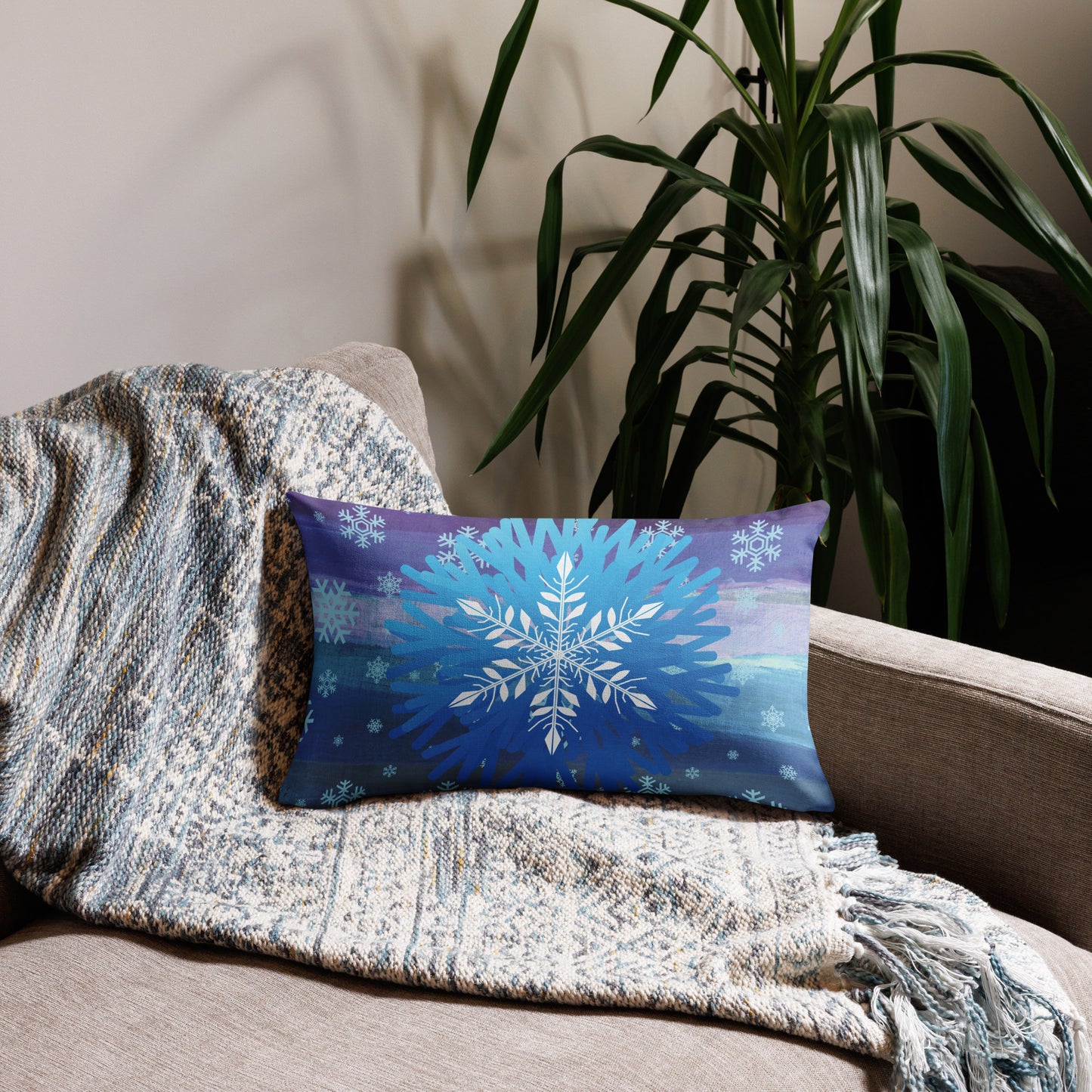 Ice Cold Snowflake Themed Premium Throw Pillow CedarHill Country Market