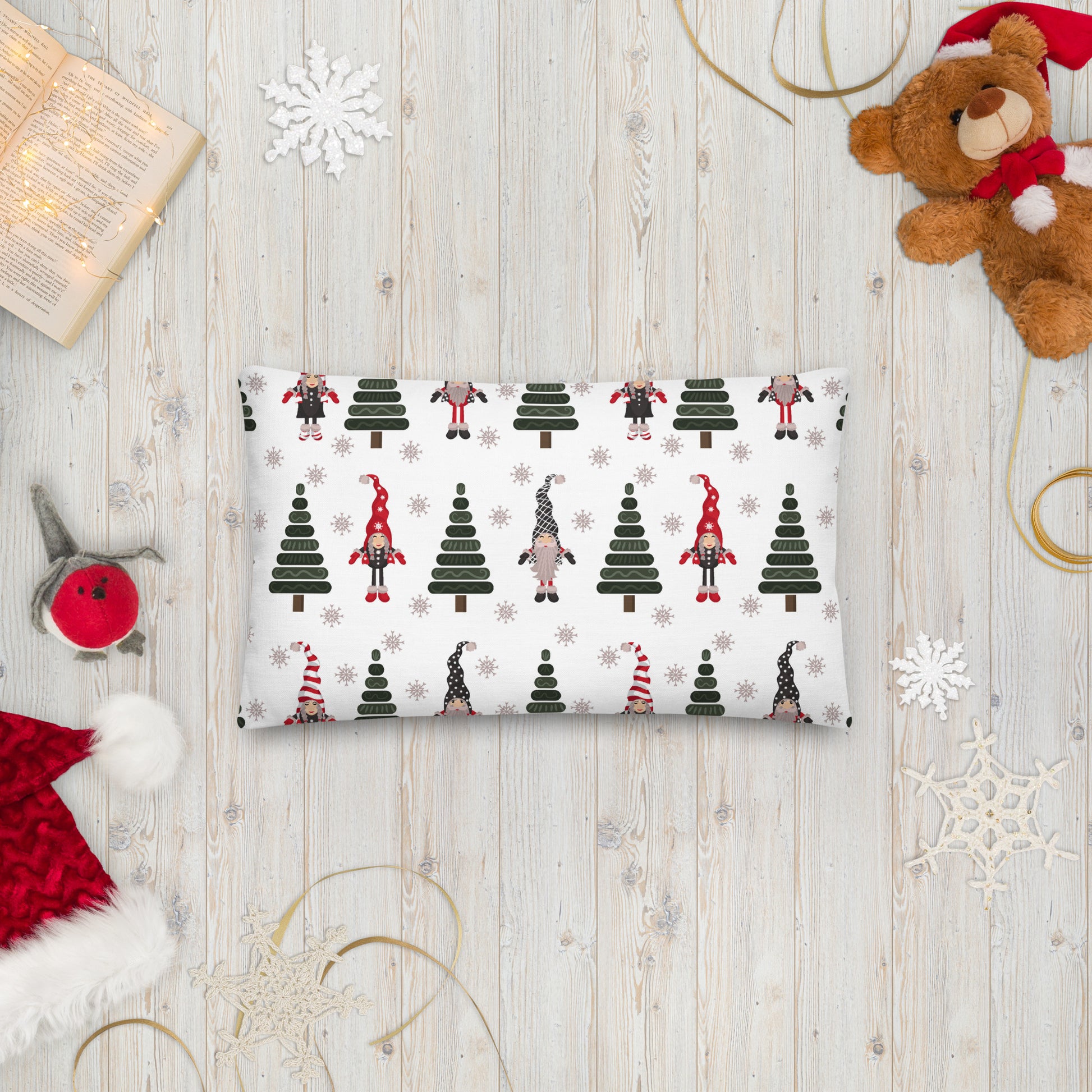 Gnomes for Christmas Premium Throw Pillow CedarHill Country Market