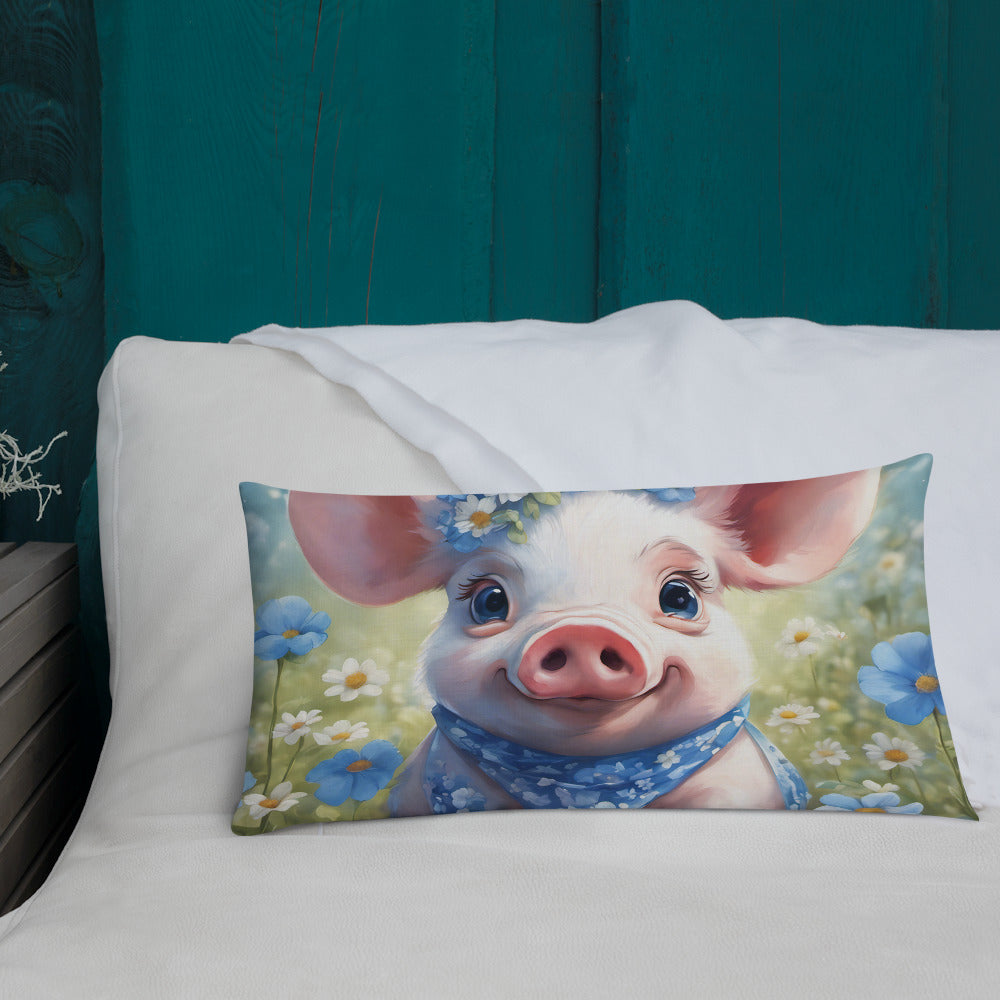 Charlotte the Pig Farmhouse Premium Porch Pillow CedarHill Country Market
