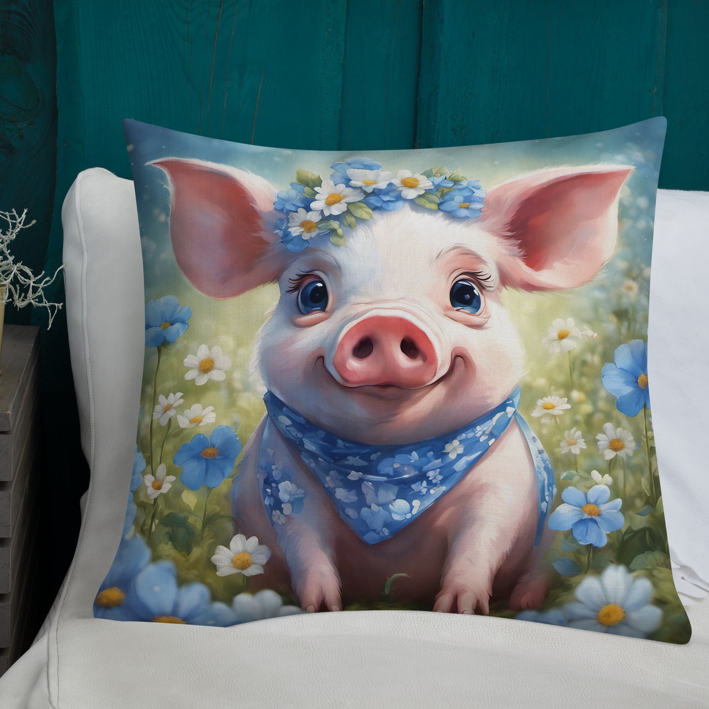 Charlotte the Pig Farmhouse Premium Porch Pillow CedarHill Country Market