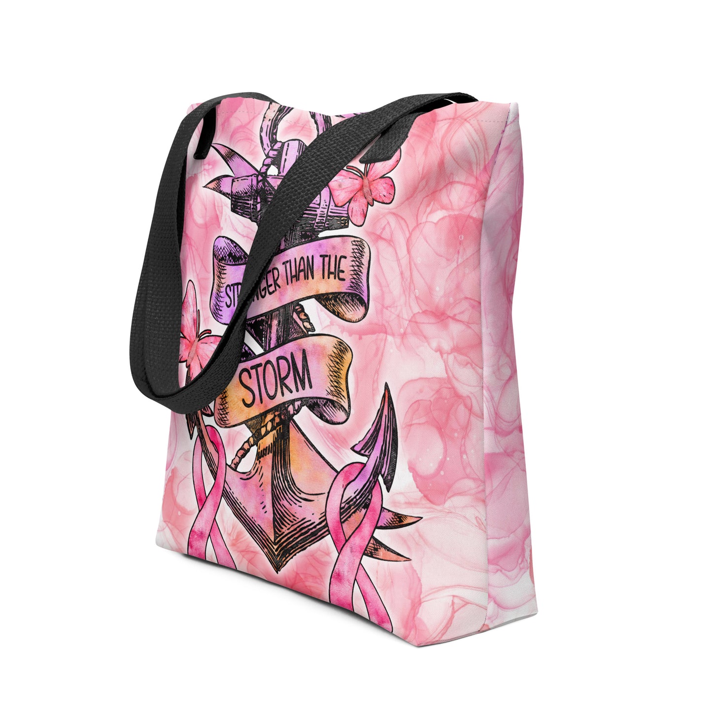 Stronger Than the Storm Breast Cancer Awareness Tote bag CedarHill Country Market