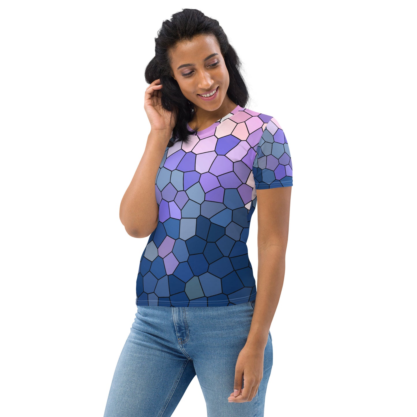 Abstract Shades of Purple Sublimation Women's T-shirt CedarHill Country Market