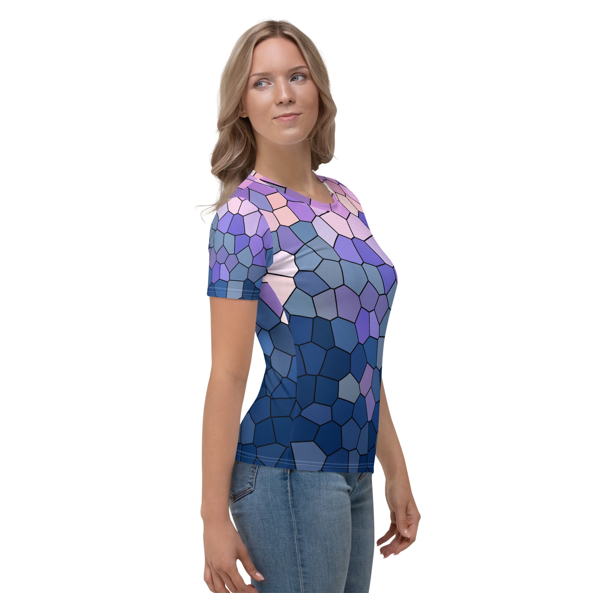 Abstract Shades of Purple Sublimation Women's T-shirt CedarHill Country Market