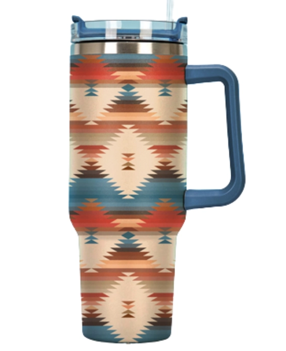 Aztec Western Style 40 oz Tumbler with Handle Cedar Hill Country Market