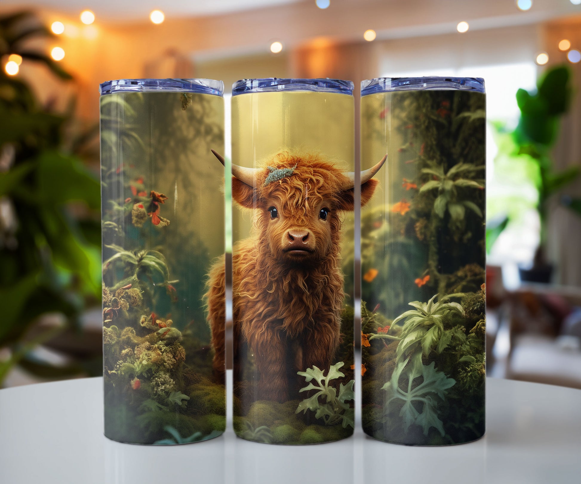 Baby Highland Cow in Fairyland Stainless steel tumbler CedarHill Country Market