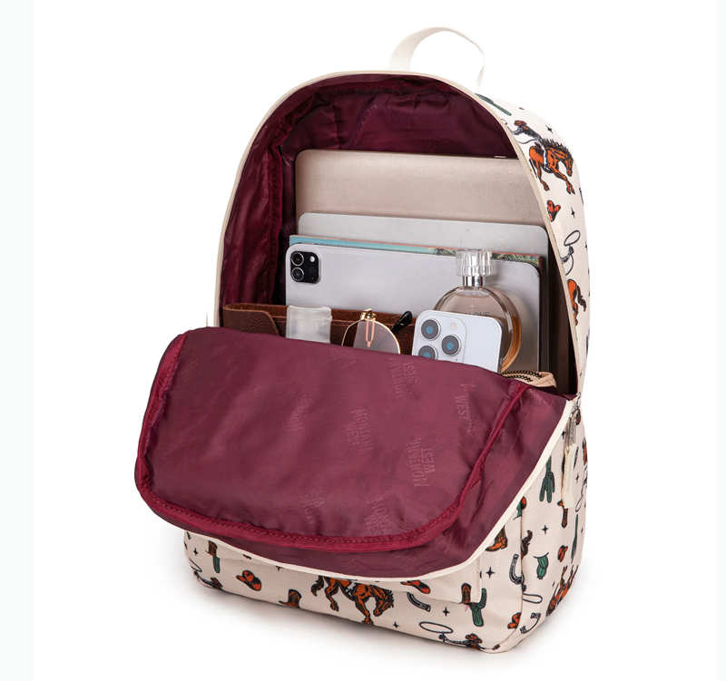 Montana West Cowboy Boots Cactus Print Backpack -2Pcs Set - Multi Cedar Hill Country Market