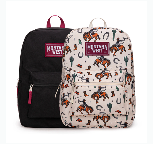 Montana West Cowboy Boots Cactus Print Backpack -2Pcs Set - Multi Cedar Hill Country Market