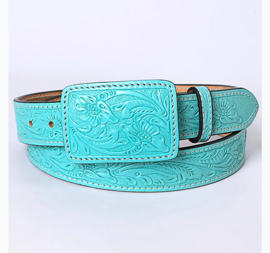 Beautifully Hand Tooled Genuine American Leather Belt Men and Women Cedar Hill Country Market