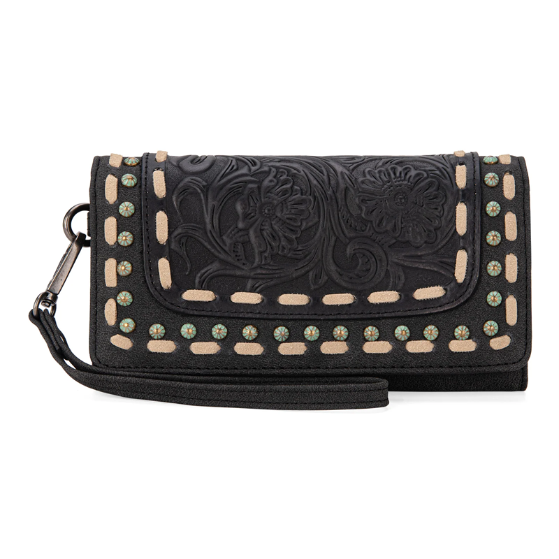 Trinity Ranch Floral Tooled Collection Wallet Wristlet Handbag Cedar Hill Country Market