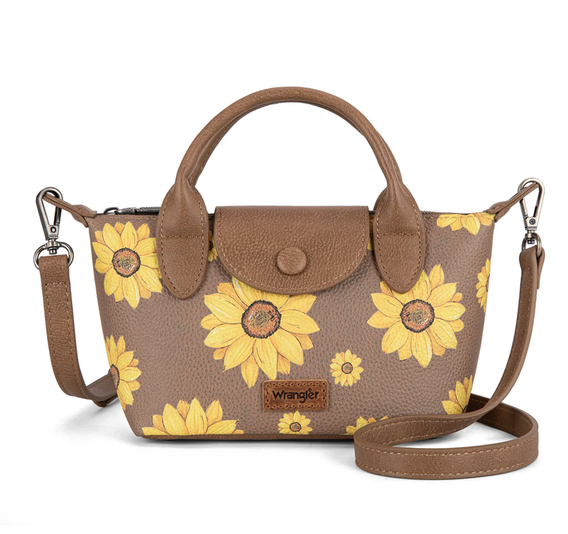 Wrangler Sunflower Print Mini Top Handle Crossbody Cedar Hill Country Market